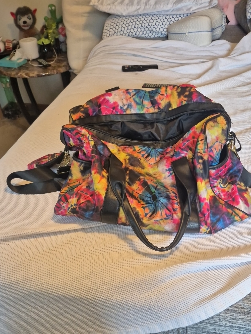 Steve Madden Multicolor Tie-Dye Weekend Tote with Black Trim